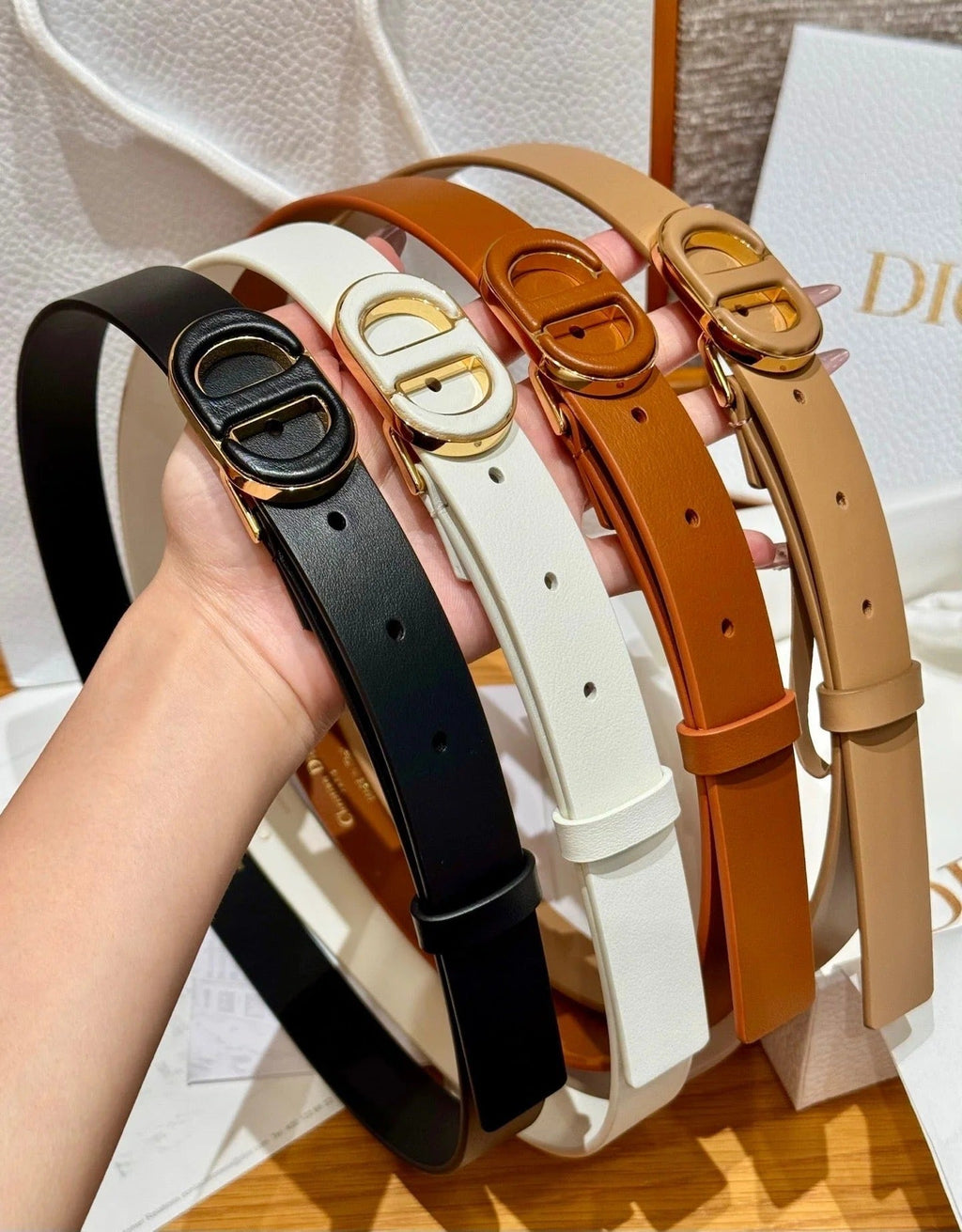 CD 2026 Reversible Saddle Belt 2.5cm Smooth Calfskin