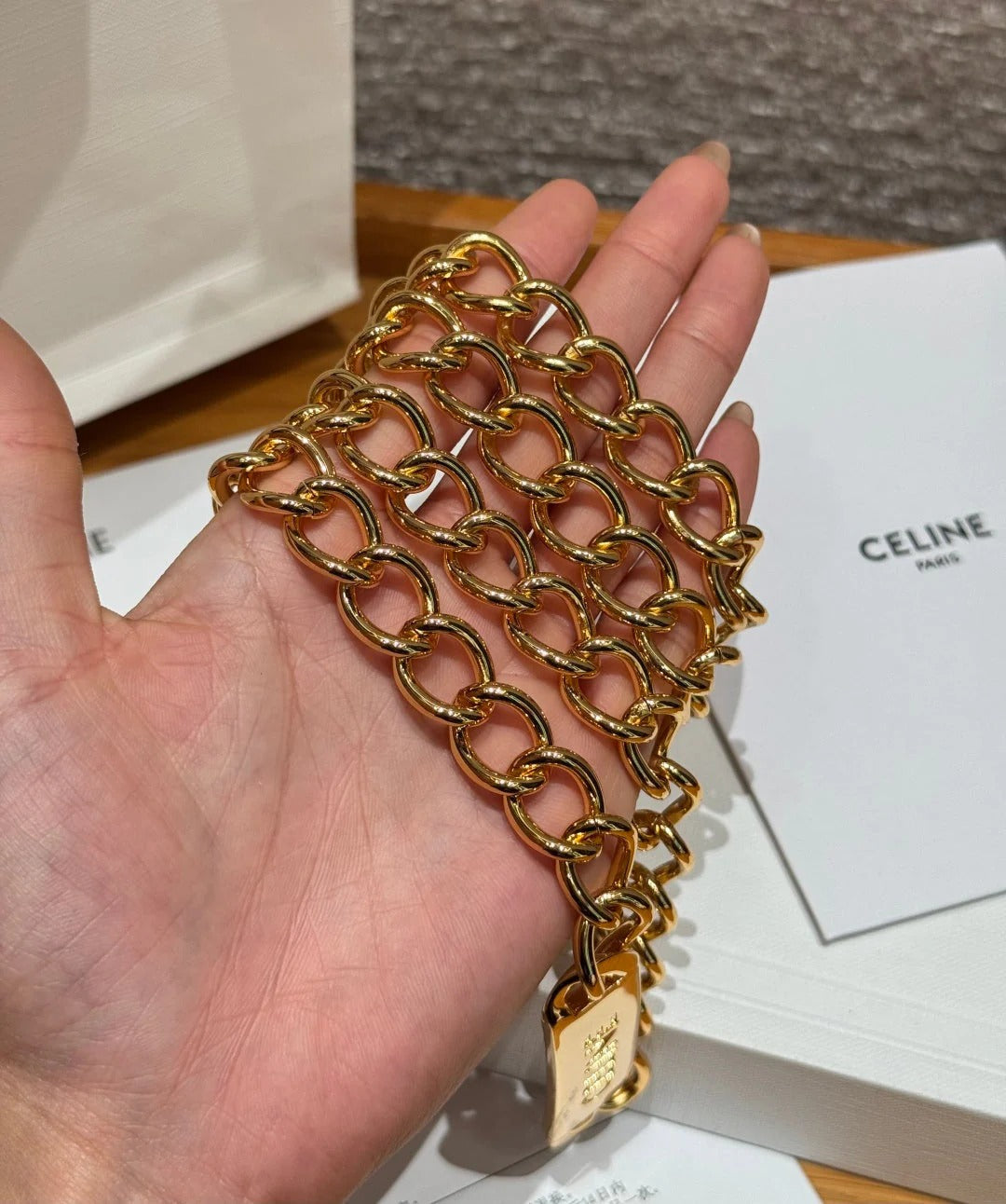 CL 2026 Gold Nameplate Chain Belt
