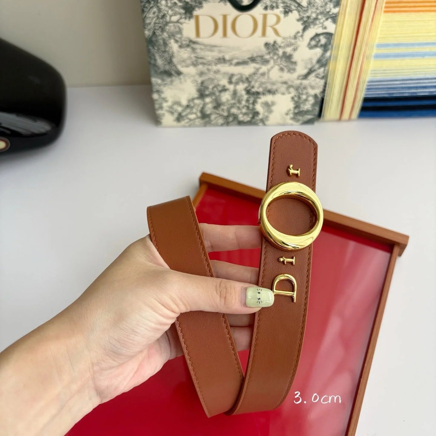 CD 2026 My Dior Belt 3.0cm Smooth Calfskin 116705