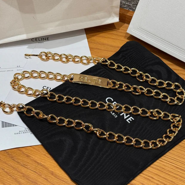 CL 2026 Gold Nameplate Chain Belt