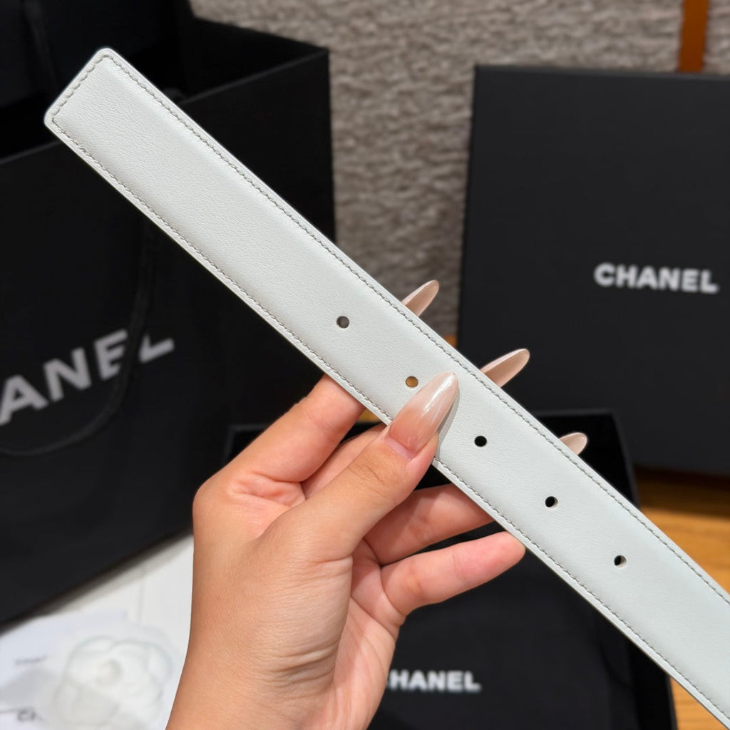 CC 3.0cm 2026 Métiers d'art Belt White Calfskin 209285