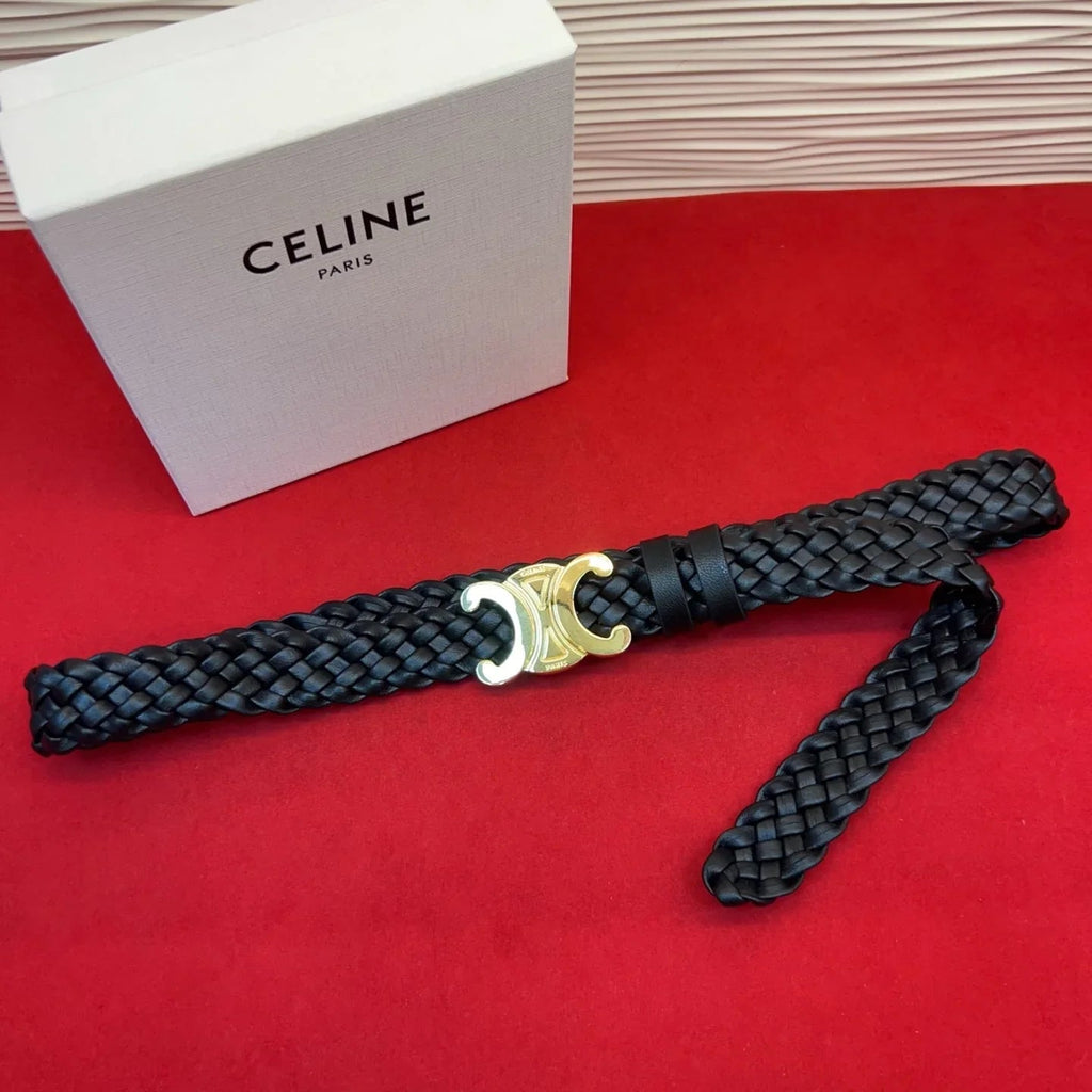 CL 2026 Arc de Triomphe Belt 3.0cm Braided Leather