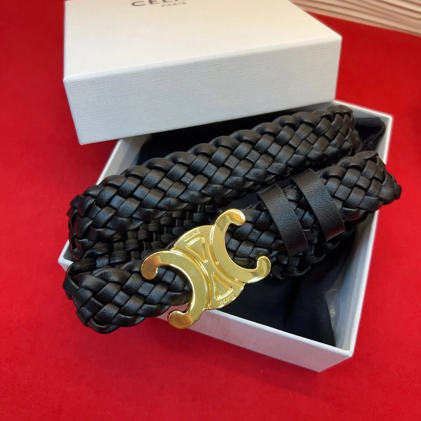 CL 2026 Arc de Triomphe Belt 3.0cm Braided Leather