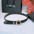 CC Pre 26s Belt 3.0cm Black Light Gold Calfskin 203374