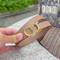 CD 2cm Icon Belt Muted Pink Gold Calfskin 203160