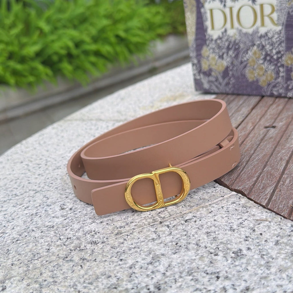 CD 2cm Icon Belt Muted Pink Gold Calfskin 203160