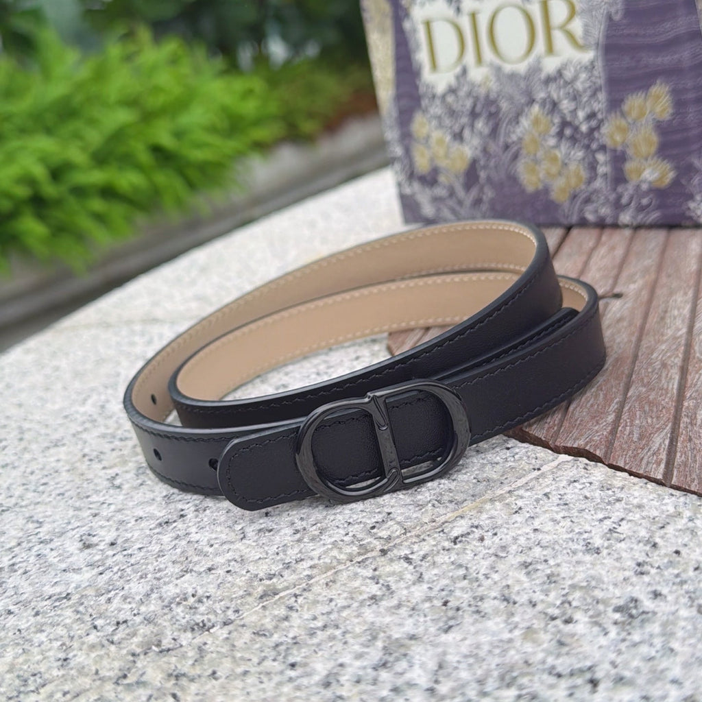 CD 2cm Icon Belt Black Khahi Calfskin 203163