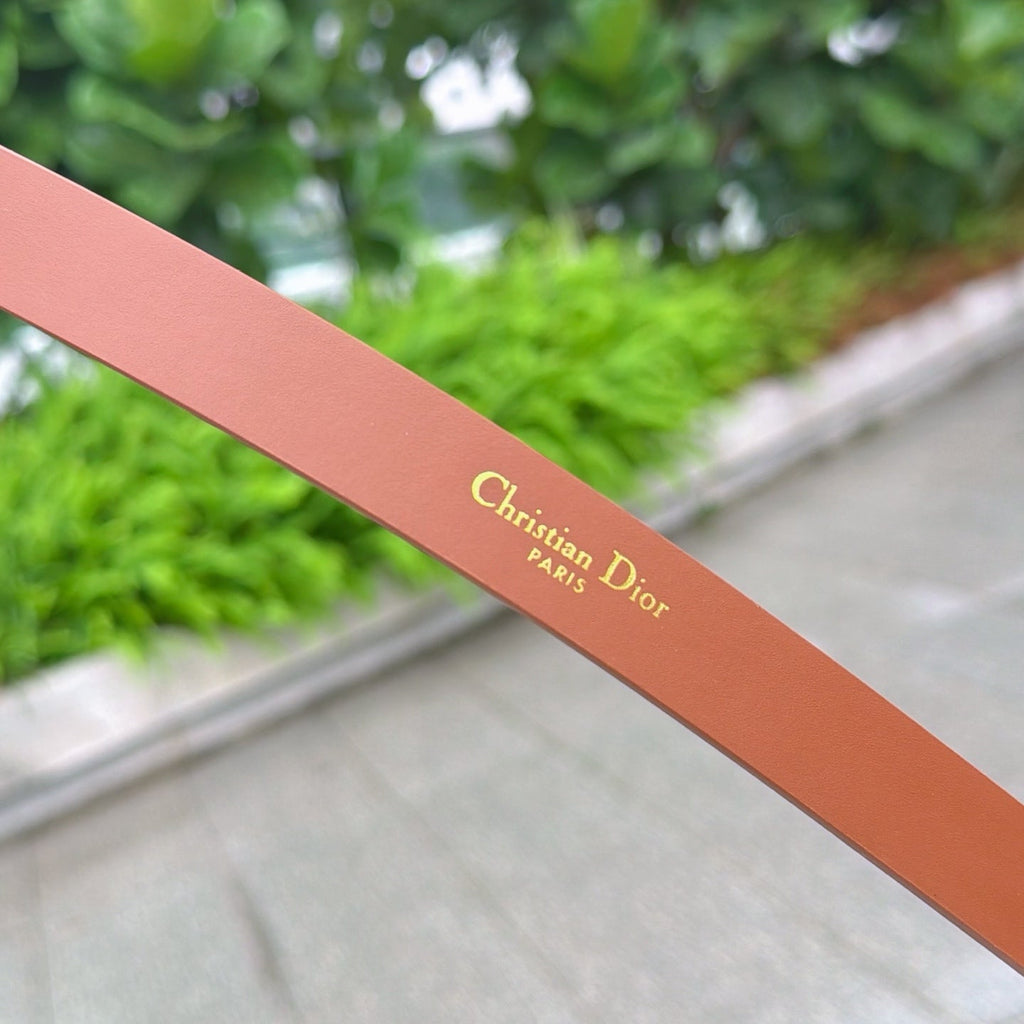 CD 2cm Icon Belt Brown Gold Calfskin 203161