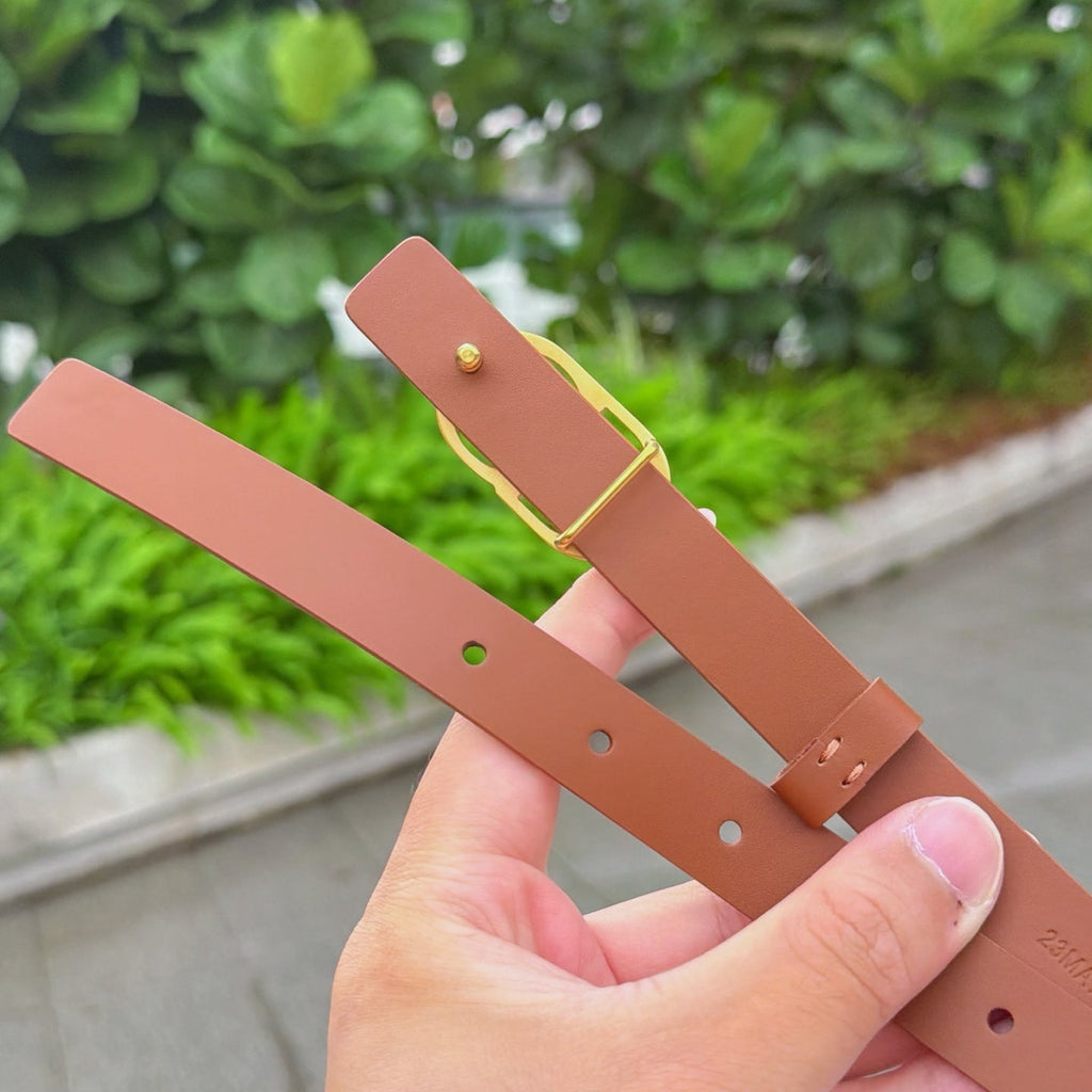CD 2cm Icon Belt Brown Gold Calfskin 203161