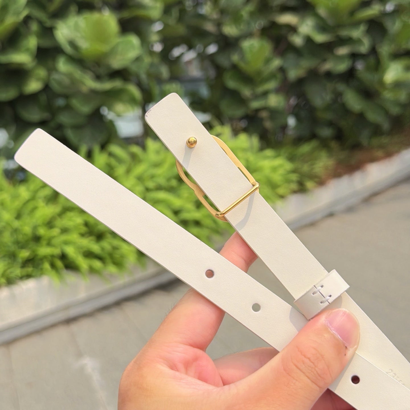 CD 2cm Icon Belt White Gold Calfskin 203162