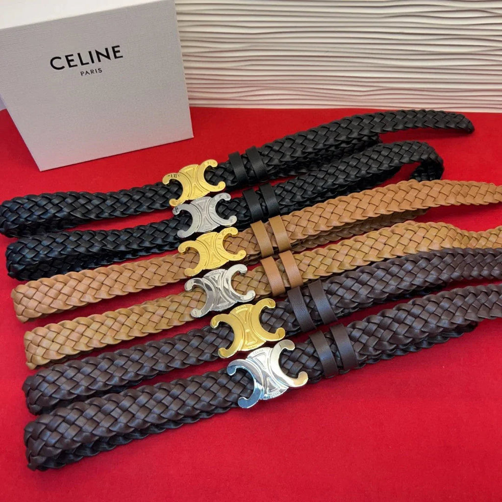 CL 2026 Arc de Triomphe Belt 3.0cm Braided Leather
