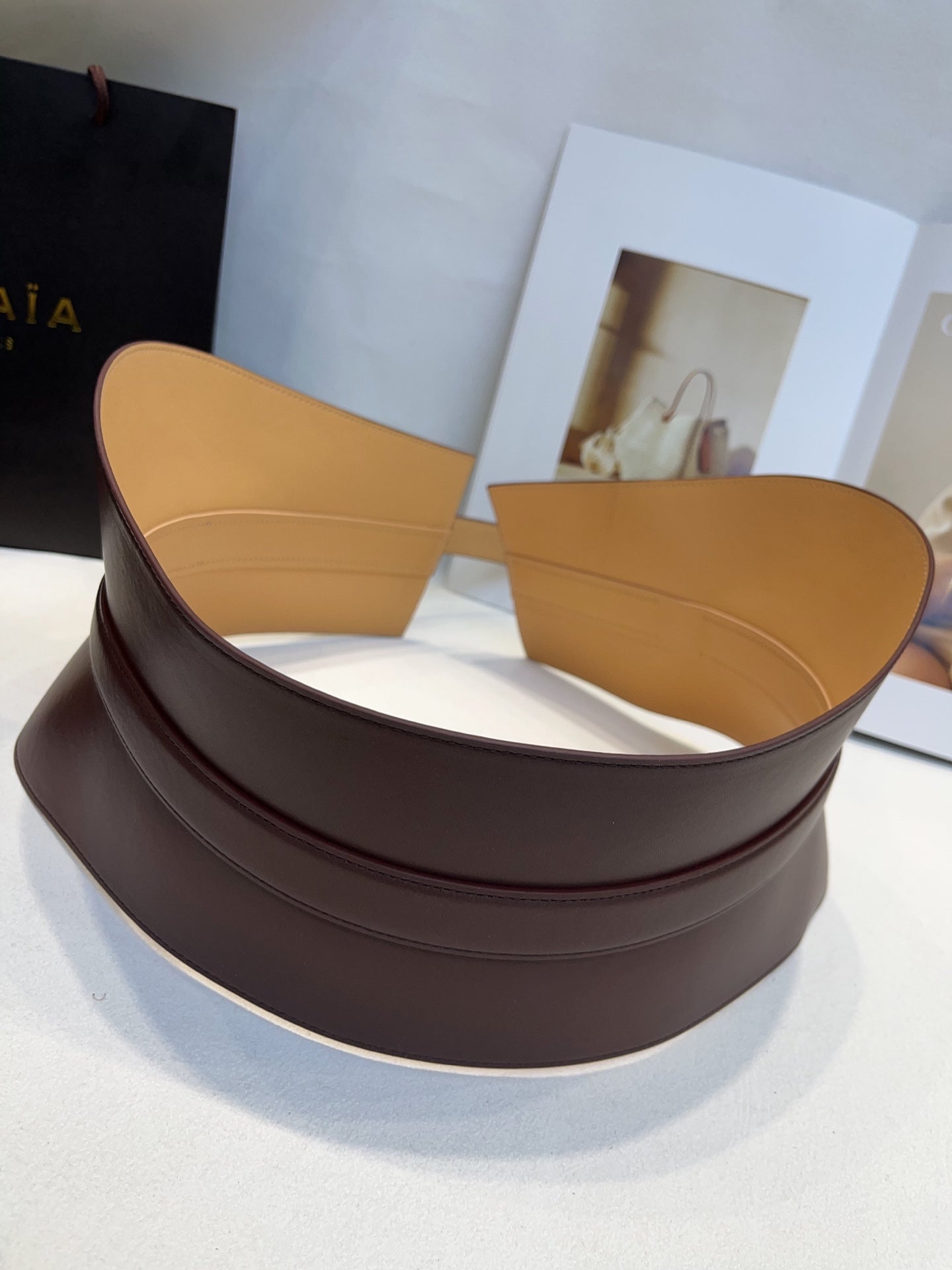 Alaia 26s Belt Coffee Sheepskin 203473