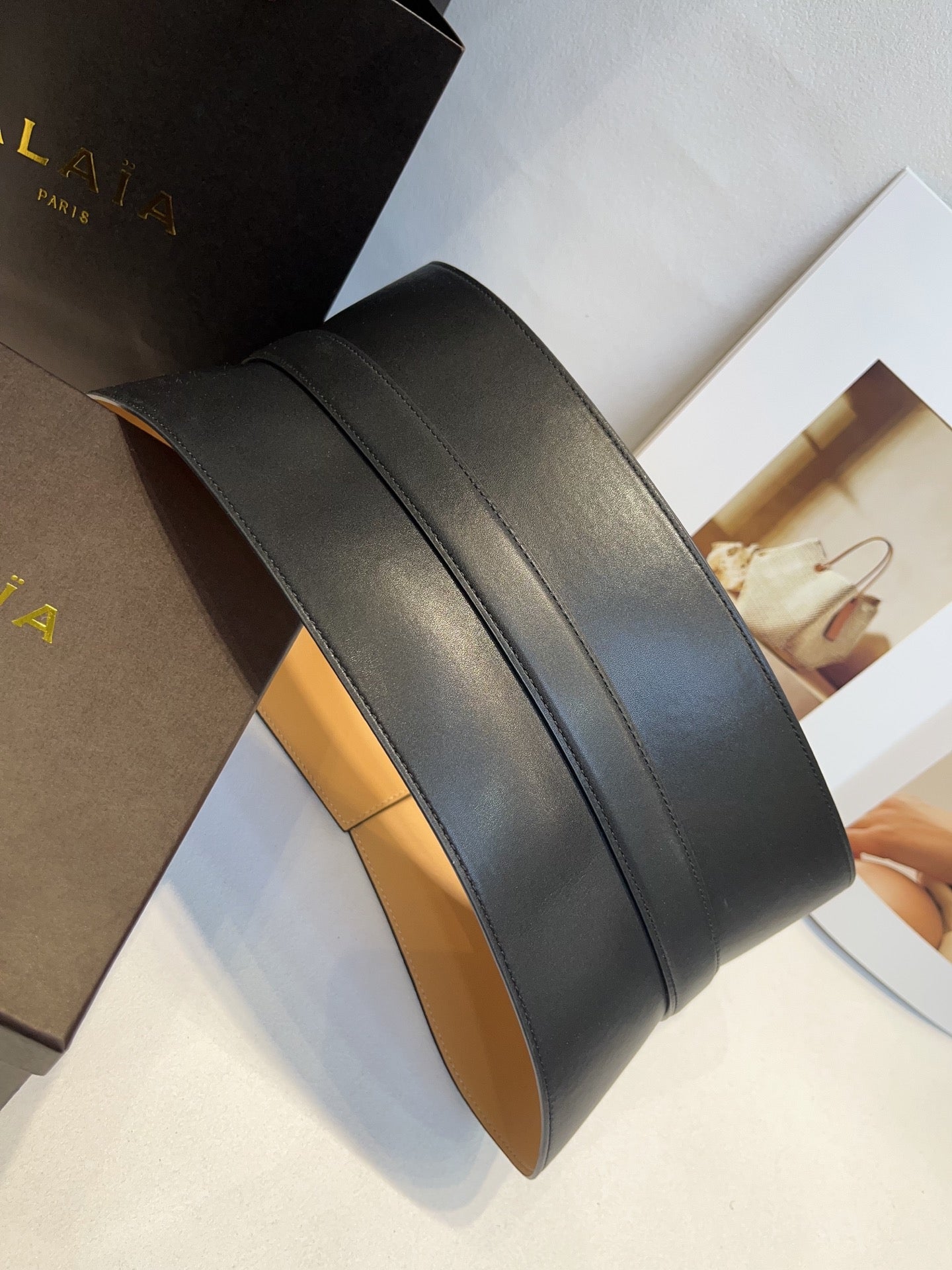 Alaia 26s Belt Black Sheepskin 203472
