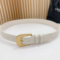 CEL Gold Western 35mm Belt White Cowhide 175054