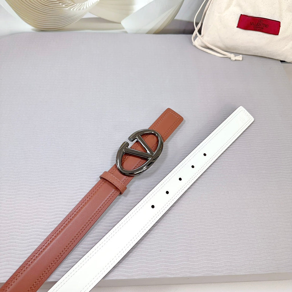 The Bold Edition Belt 30mm Brown White Calfskin Black Buckle