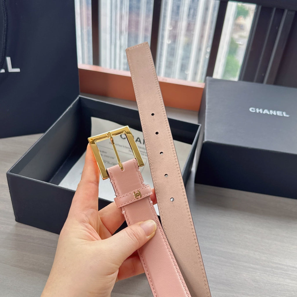 CC Belt 3cm Light Pink Cowhide 202942
