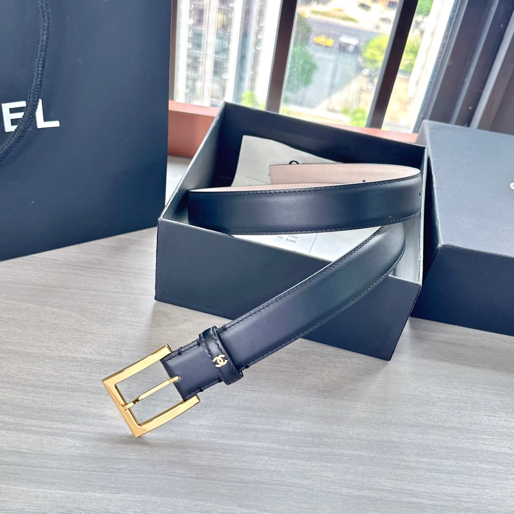 CC Belt 3cm Black Cowhide 202938
