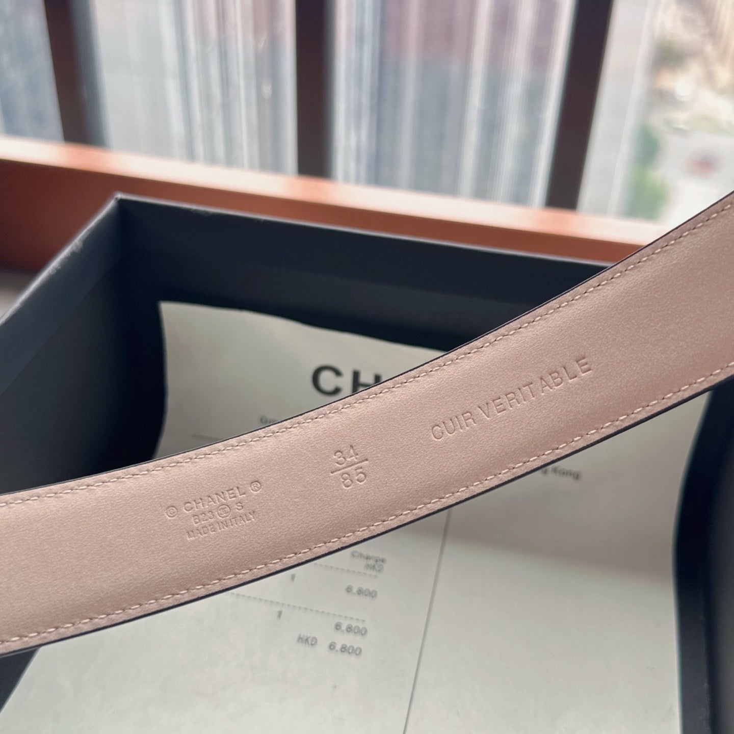 CC Belt 3cm Tan Brown Sliver Cowhide 202806