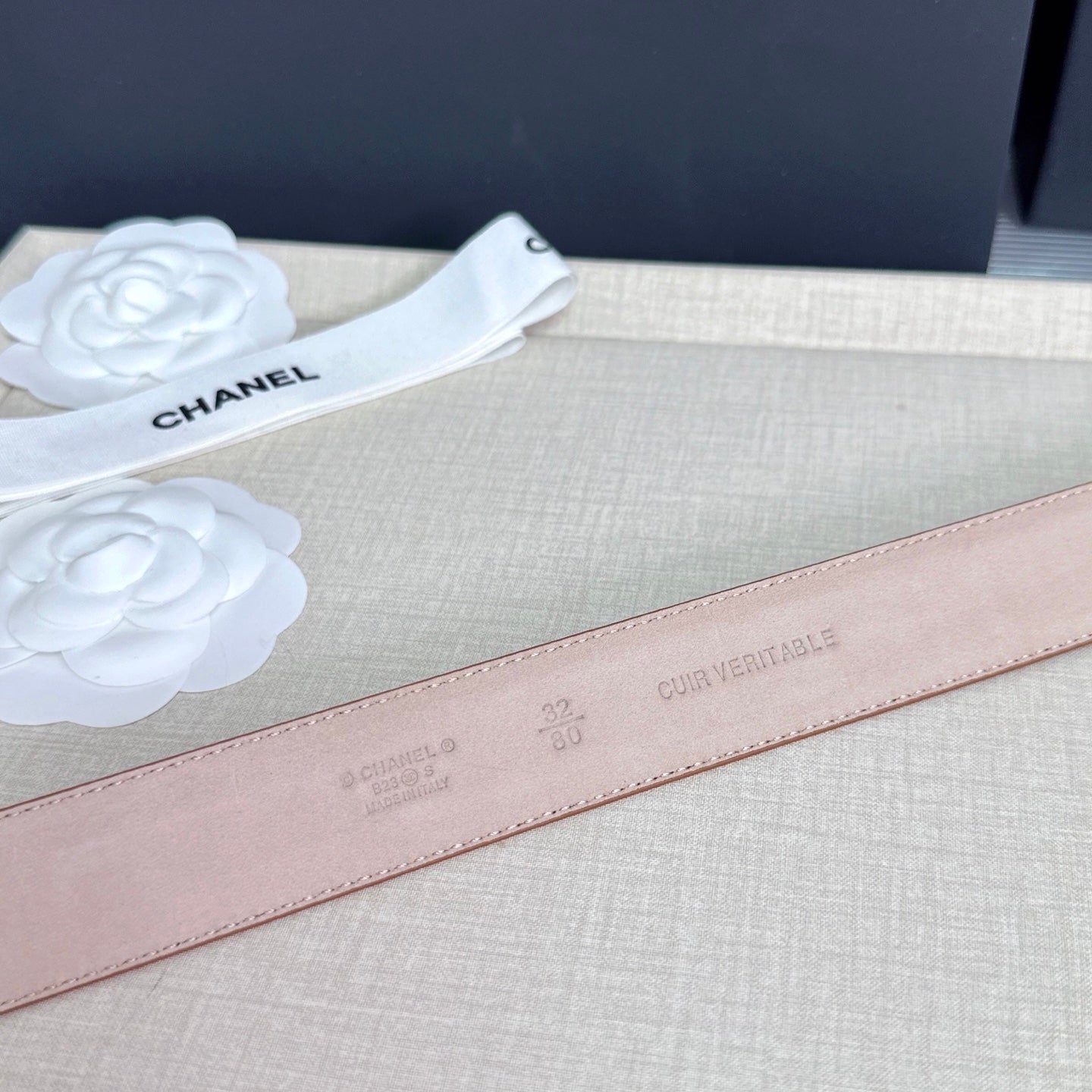 CC 3.0cm Belt Tan Lambskin 209358