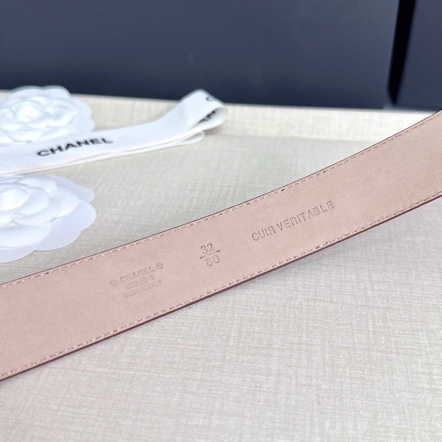 CC 3.0cm Belt Brown Lambskin 209359