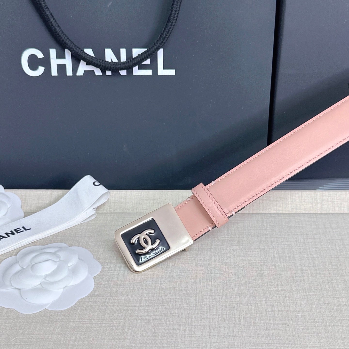 CC 3.0cm Belt Light Pink Lambskin 209361