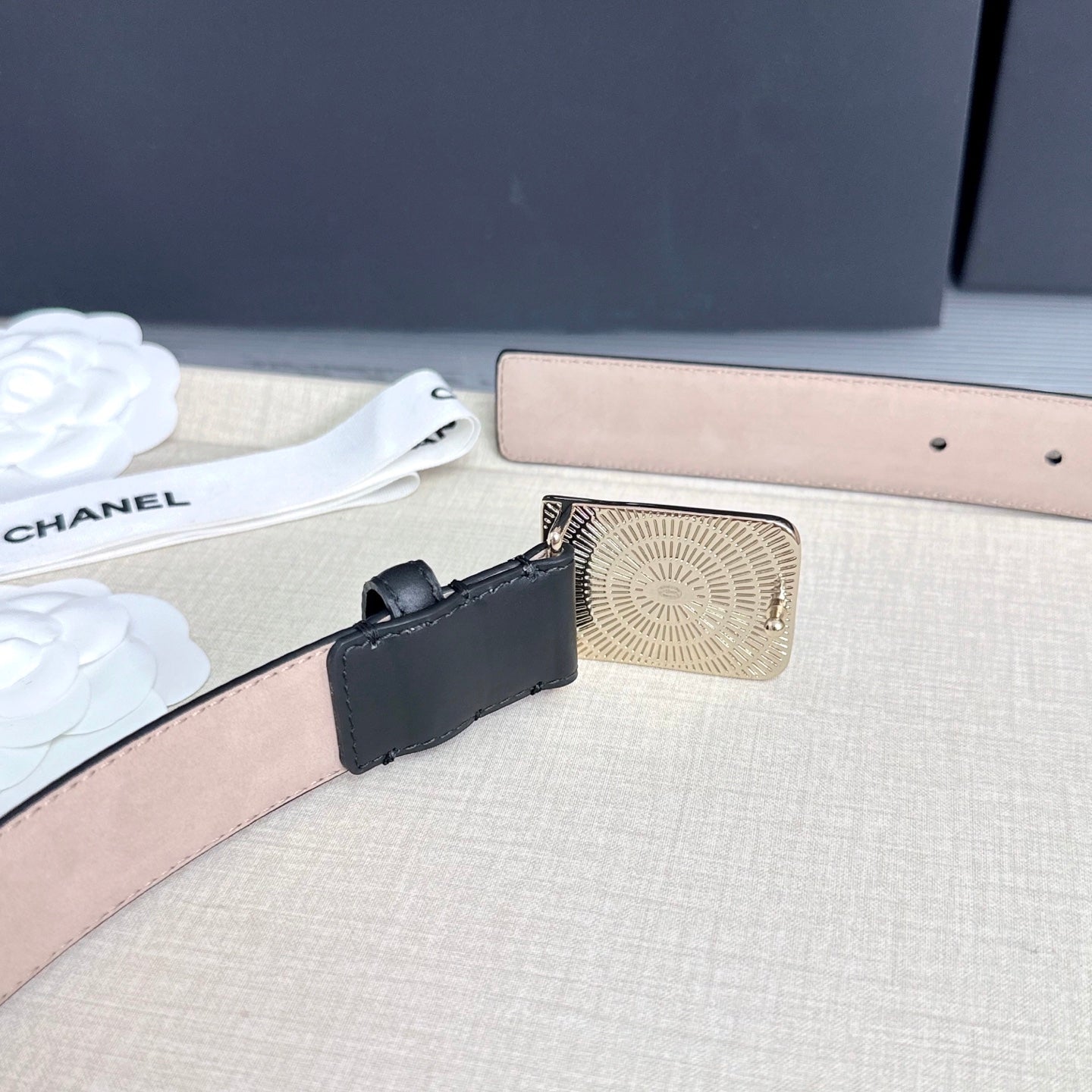 CC 3.0cm Belt Black Lambskin 209362