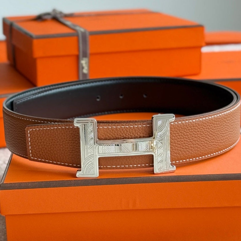 HM Constance Touareg 38mm Belt Black Brown Leather 188429