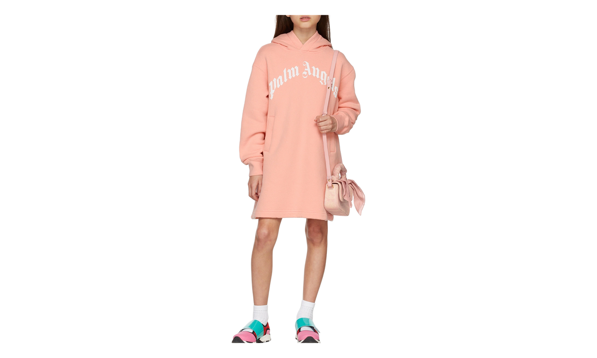 Classic Overlogo Girls Hoodie Dress "Pink White" PGDB004F22FLE0013001