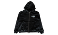 Embroidered Dragon Logo Zip Up Hoodie "Black / White" AMJYHD1005 001