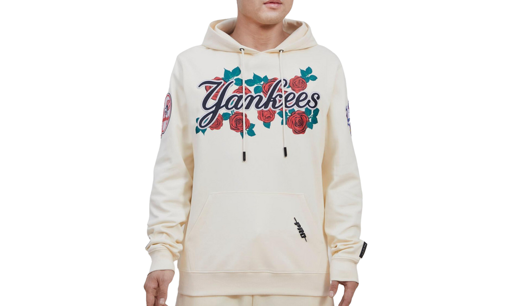 New York Yankees Roses Eggshell Hoodie "White" LNY535369 EGG