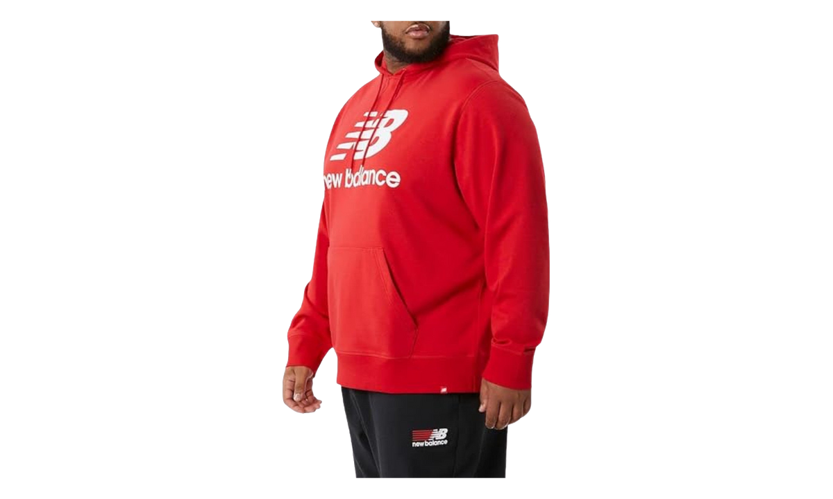 NB Essentials Stacked Logo Pullover Hoodie ""Team Red Inline"" MT03558 RED