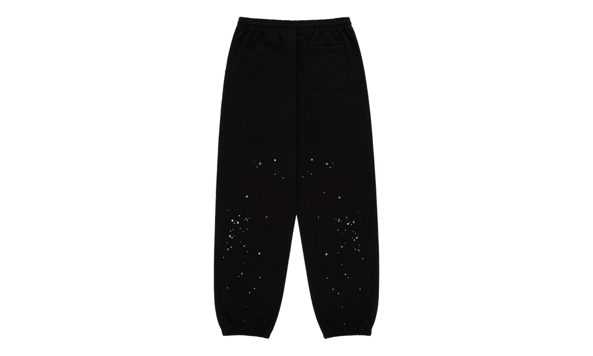 Rhinestone Silk Sweatpants "Black" SP5der541