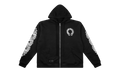 Horseshoe Floral Cross Sleeve Zip Up Hoodie "Black/White" CHRM0146