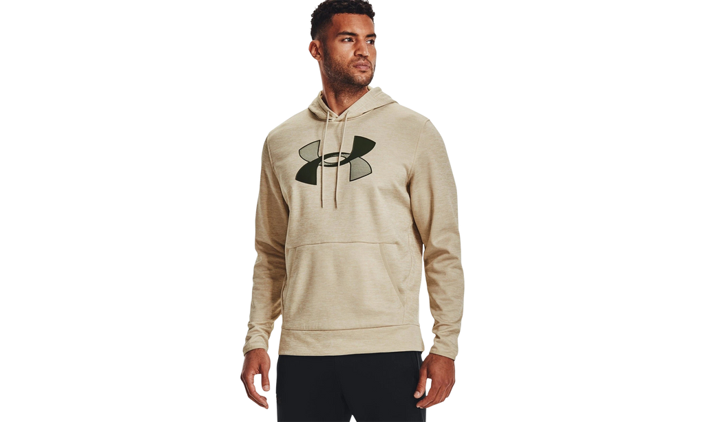 Armour Fleece Big Logo Hoodie "Khaki Base / Baroque Green" 1357085 289