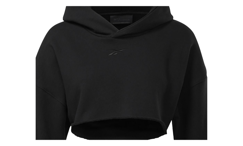 Cardi B Crop Hoodie WMNS "Black" H48407