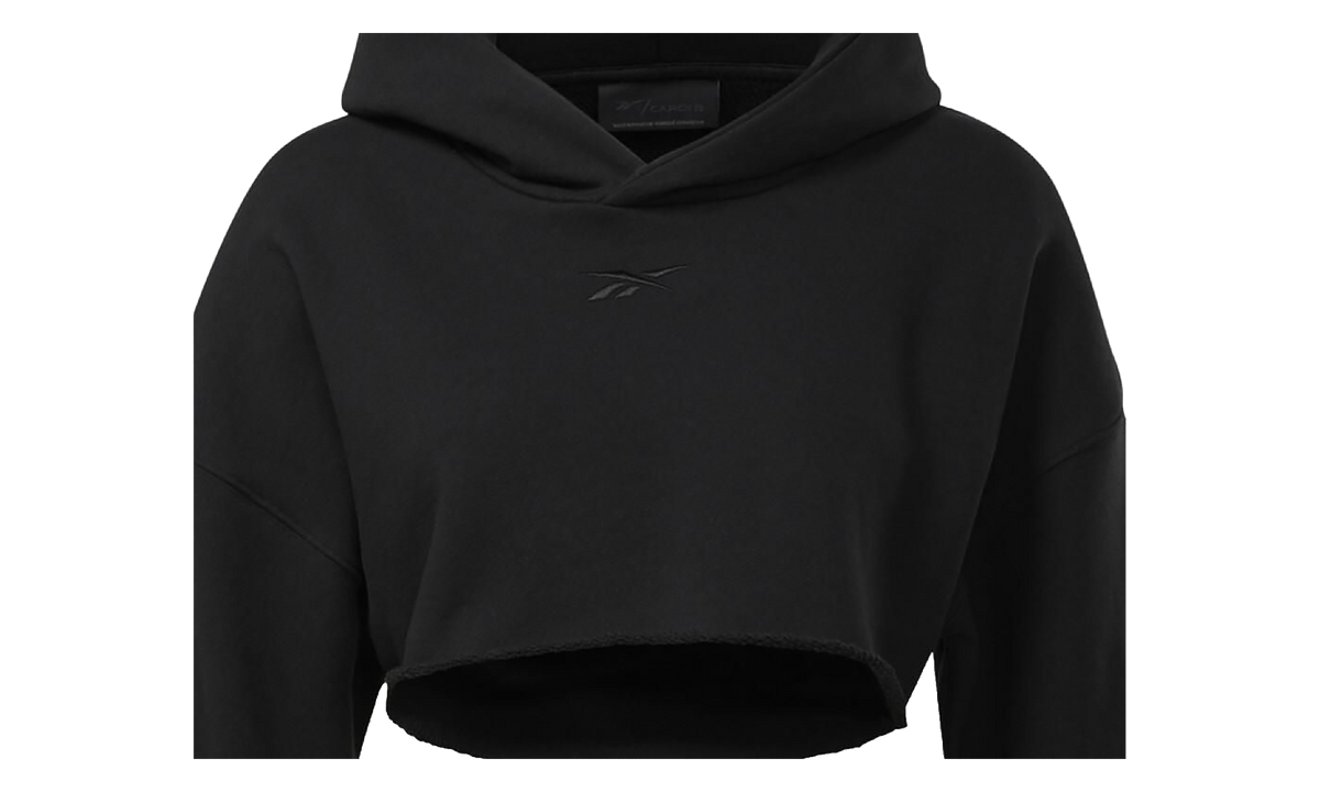 Cardi B Crop Hoodie WMNS "Black" H48407