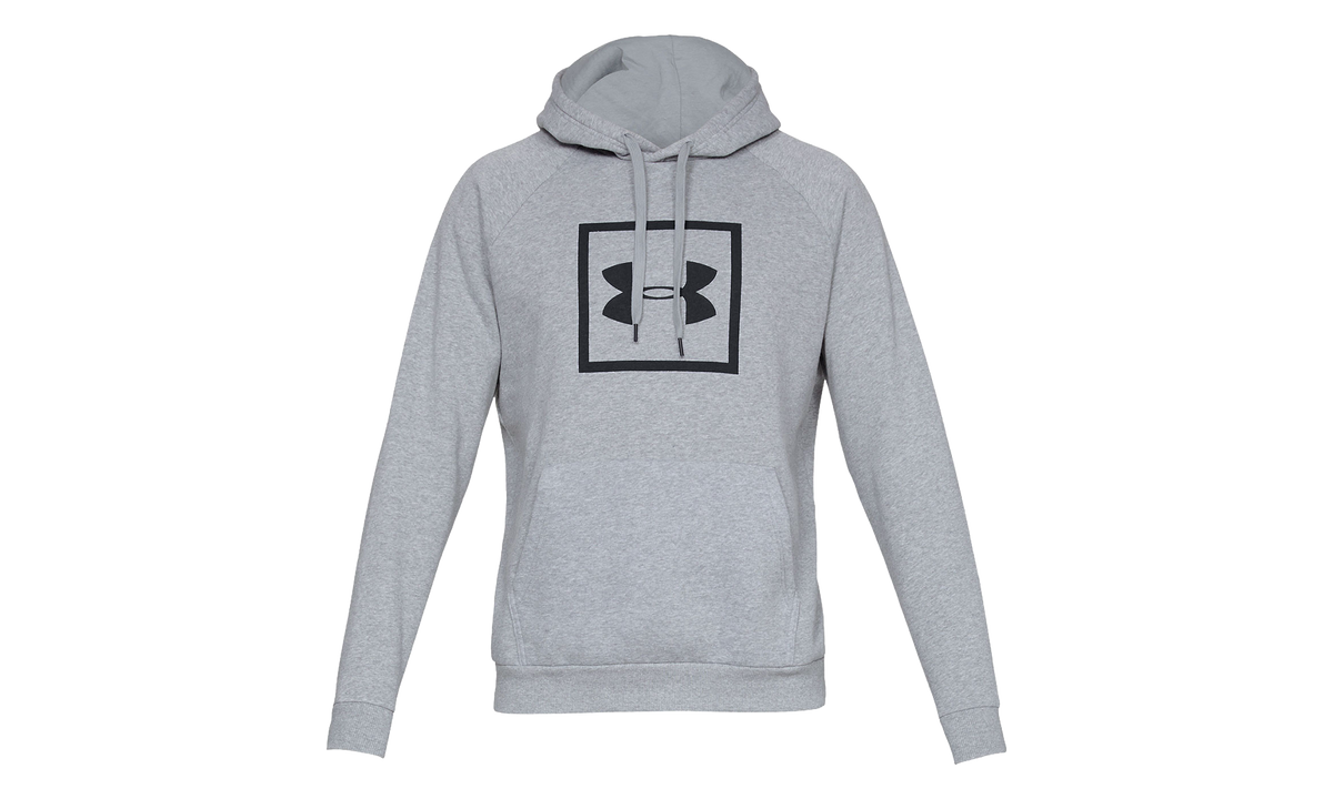 Rival Fleece Box Logo Hoodie "Steel Light Heather / Black" 1329745 035