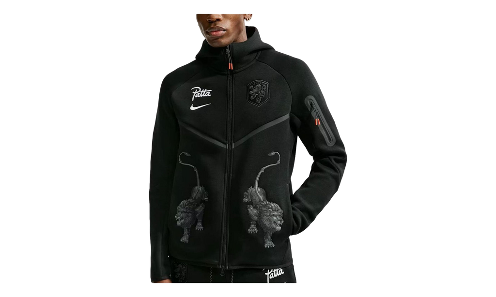 Netherlands x Patta Tech Fleece Full-Zip Windrunner Hoodie "Black" IM3206 010