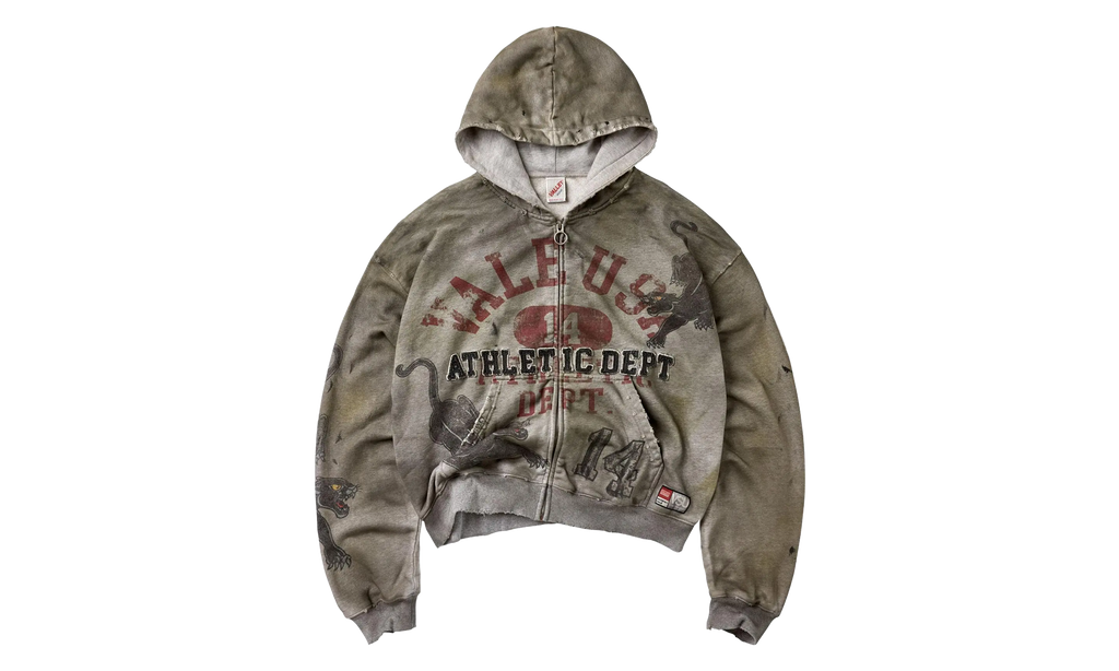 Varsity Zip Up Hoodie "Grey Wash Multi" VAL450