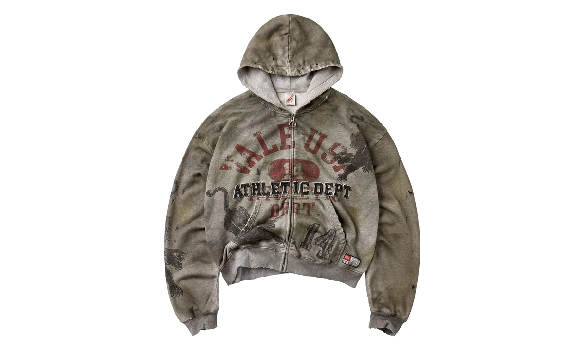 Varsity Zip Up Hoodie "Grey Wash Multi" VAL450