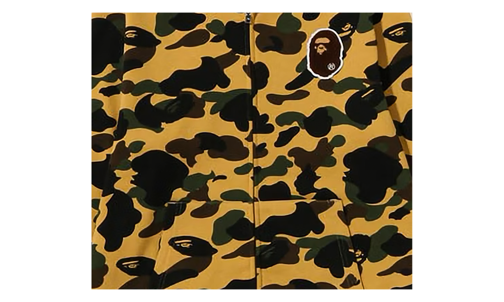 1St Camo Ape Head Patched Full Zip Hoodie (FW22) "Yellow" 1I80 115 016