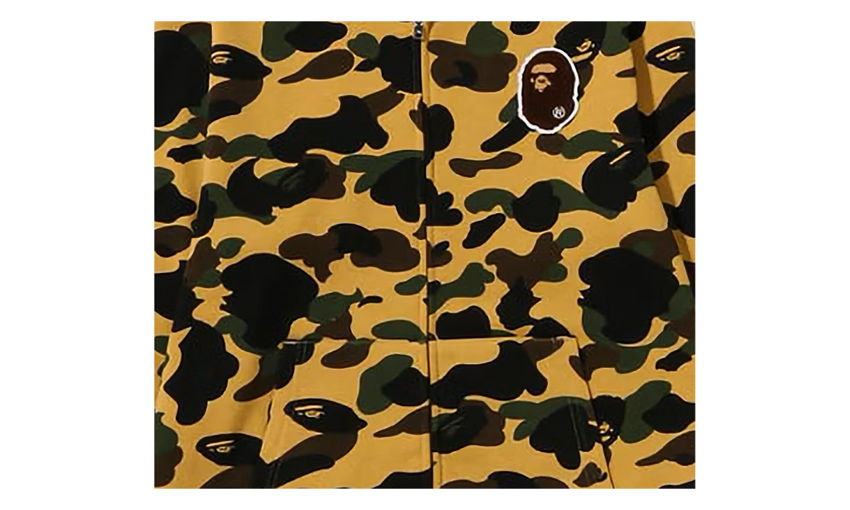 1St Camo Ape Head Patched Full Zip Hoodie (FW22) "Yellow" 1I80 115 016