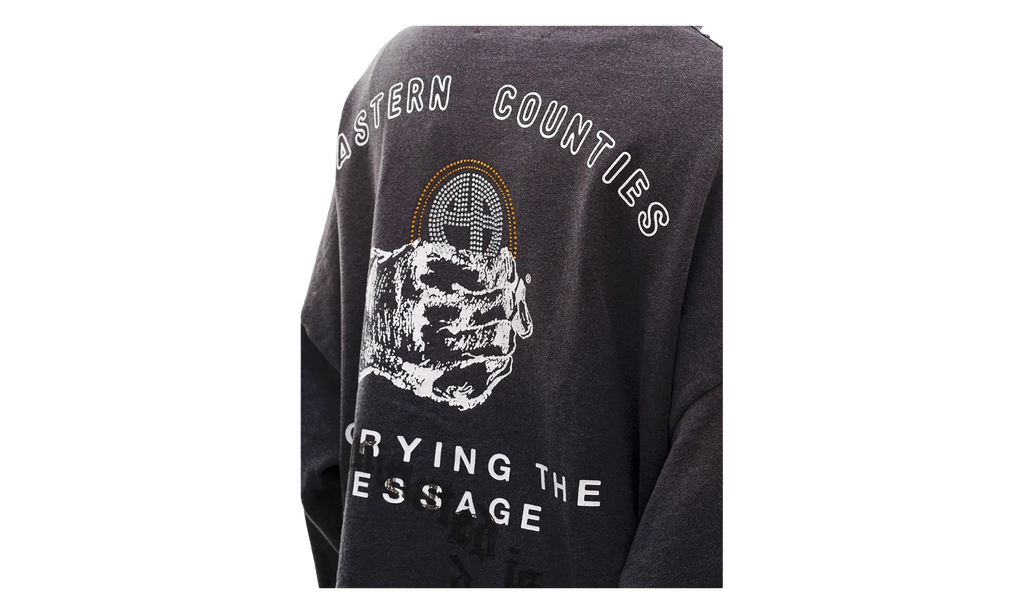 Carrying The Message Zip-Up Hoodie "Faded Black" 4U003Q1010BLK