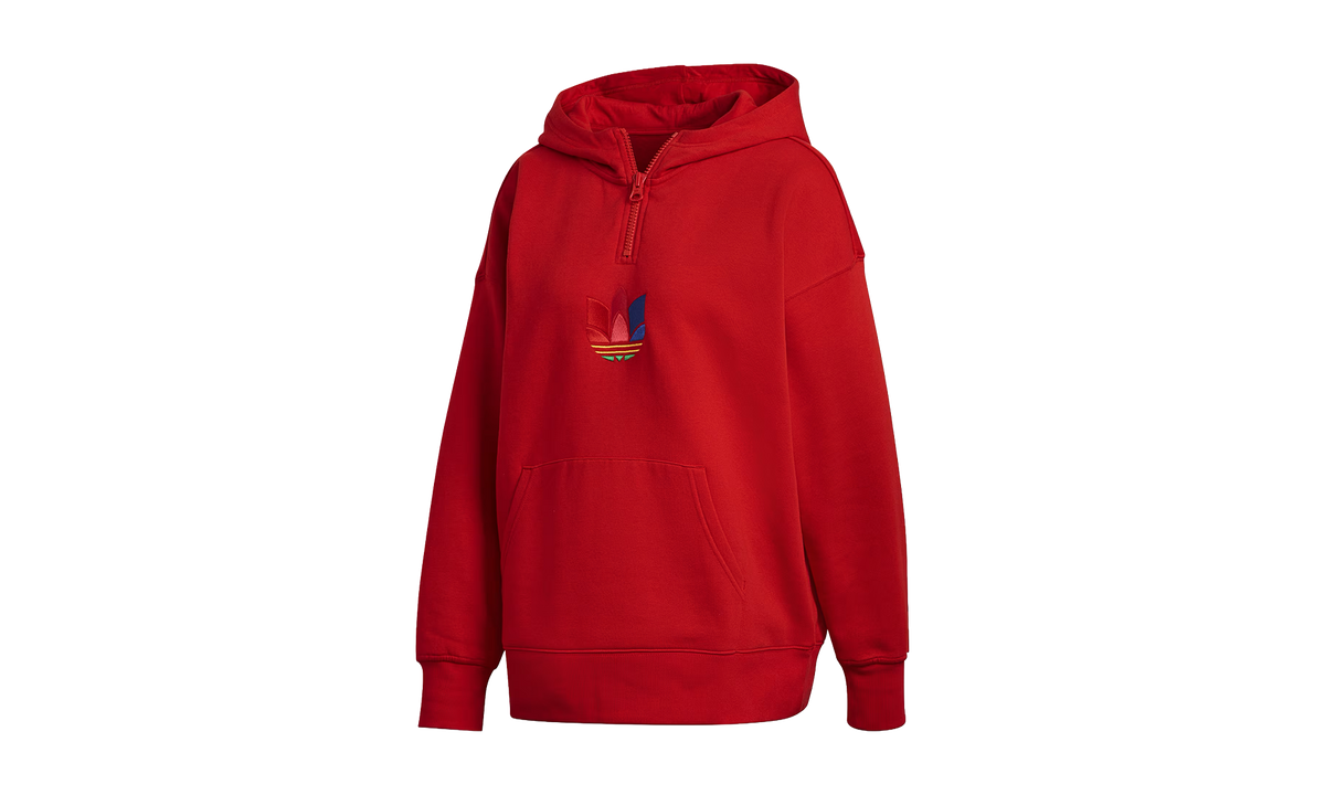 Adicolor 3D Trefoil Half-Zip Hoodie WMNS "Scarlet / Multicolor" GD2247