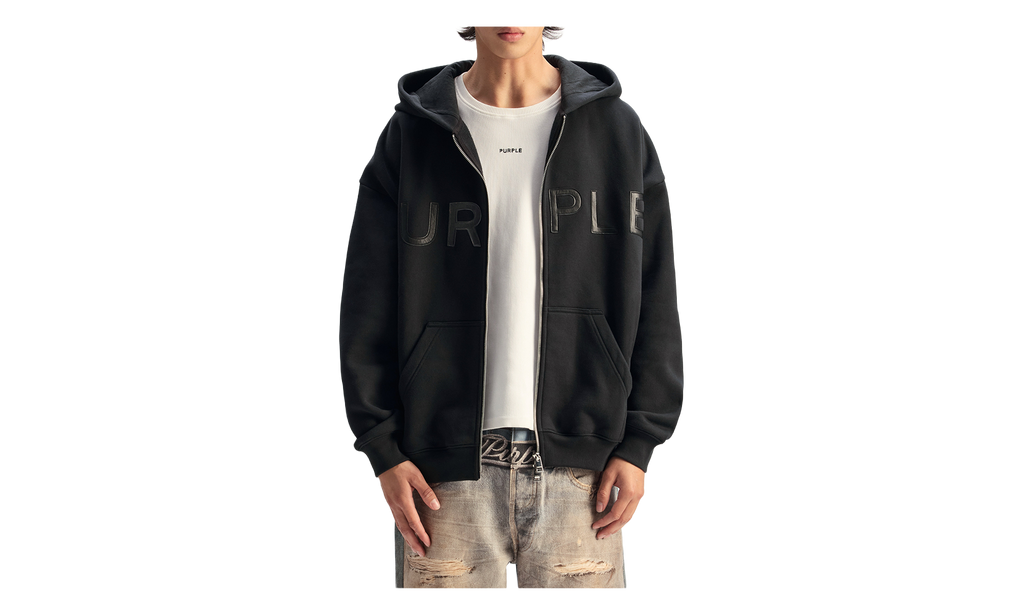 Chopped Zip Up Hoodie "Black" P460 HFBL426