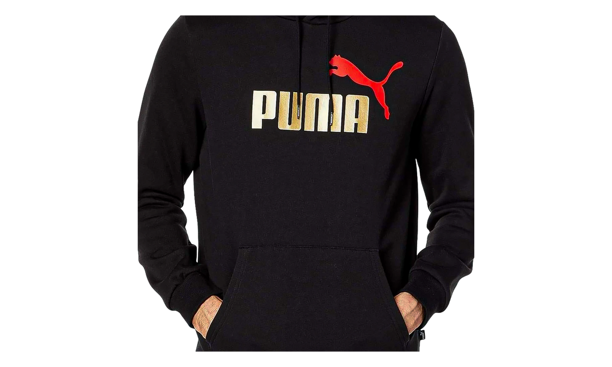 Essential+ Big Logo Fleece Hoodie "Cotton Black / Gold" 846849 90