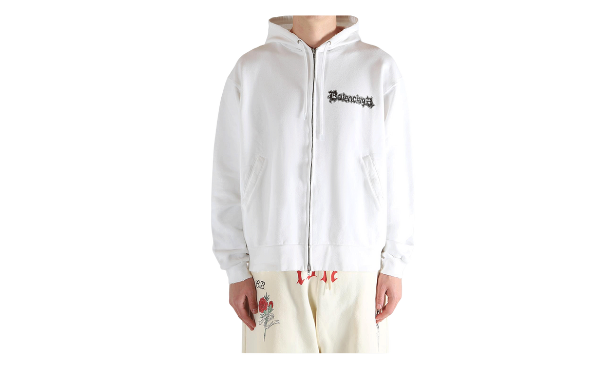 Oversized Zip-Up Hoodie "White" 850338 TUVD9 9000