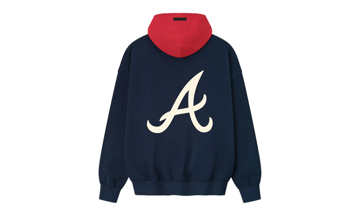 MLB Mens Braves Sport Fit Pullover Hoodie "Midnight Navy / Red" 192ML252017F