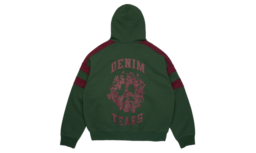 Denim U Paneled Zip Hoodie "Green" DT902