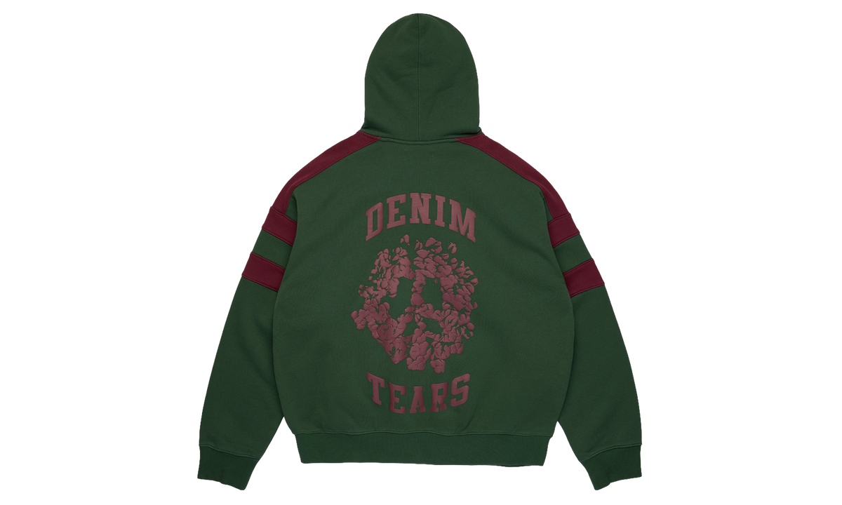 Denim U Paneled Zip Hoodie "Green" DT902